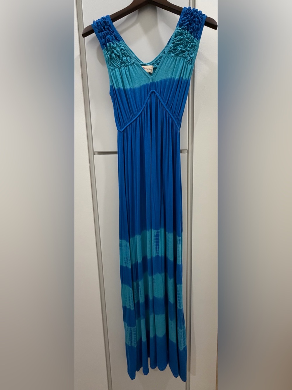Love Token Blue and Teal Ombre Maxi Dress SZ S - Picture 3 of 8